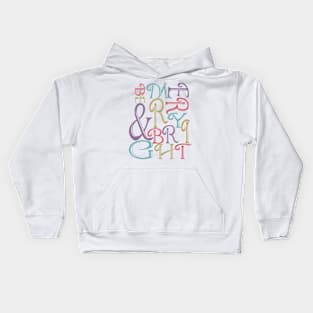 Modern Typography Merry and Bright Kids Hoodie